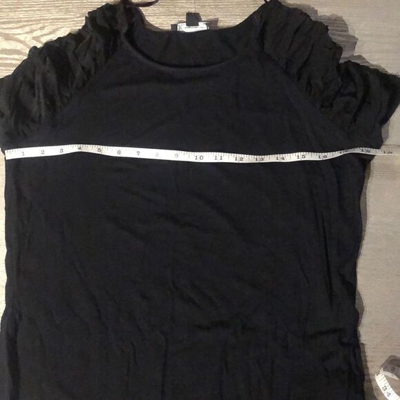 INC Black Ruched Illusion Sleeve Pullover LP - Picture 4 of 7
